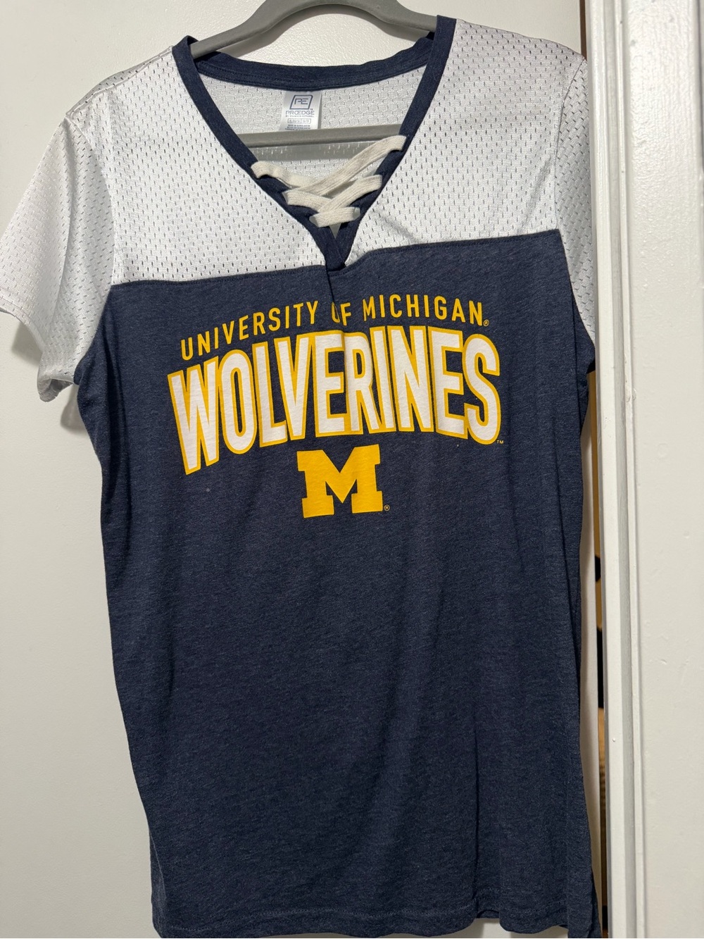 University of Michigan V-Neck Lace-Up Tee